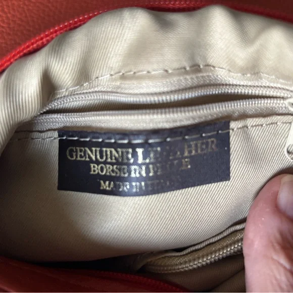 Italian Orange Leather Purse - Picture 6 of 6